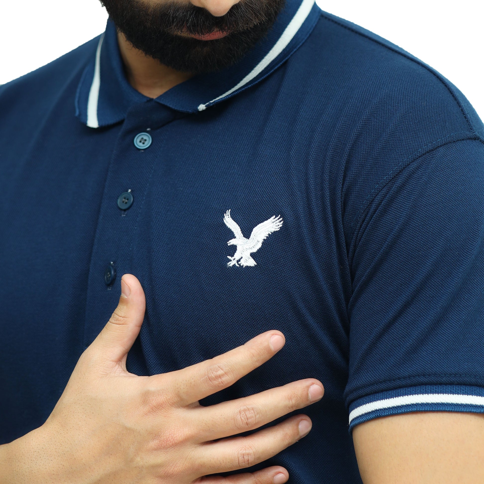 Navy Blue Half Sleeves Polo T-Shirt