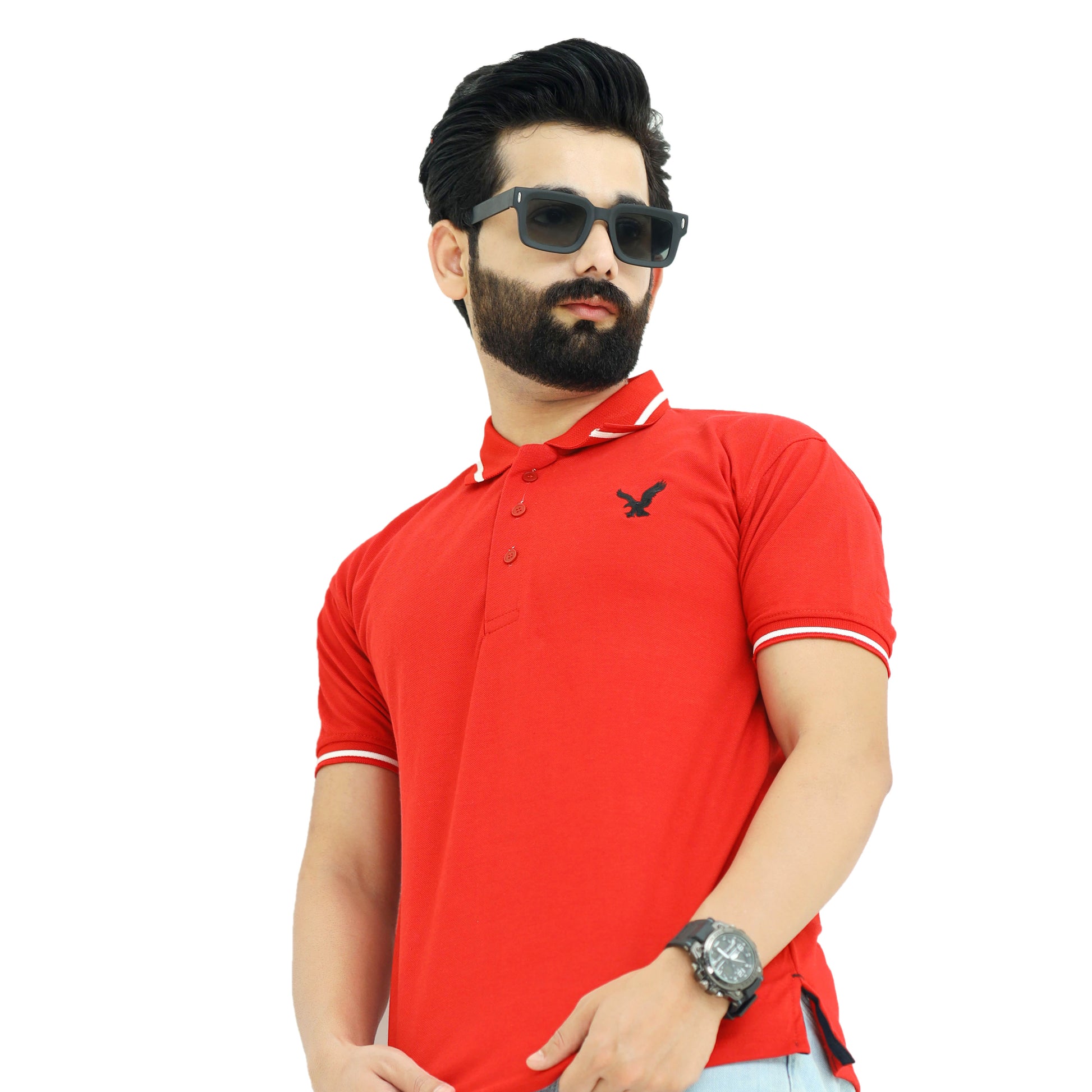 Red Half Sleeves Polo T-Shirt