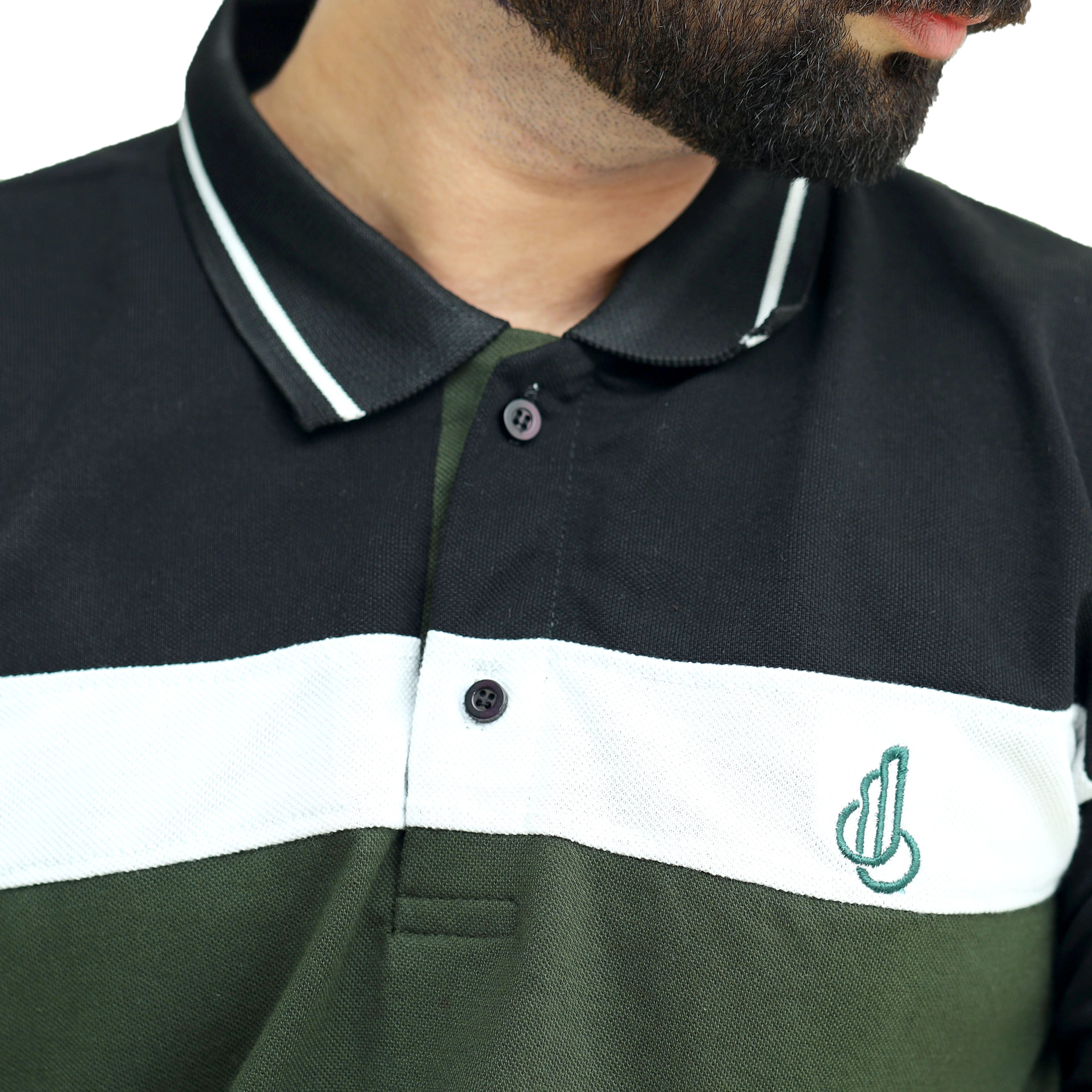 Green Black Polo T-Shirt