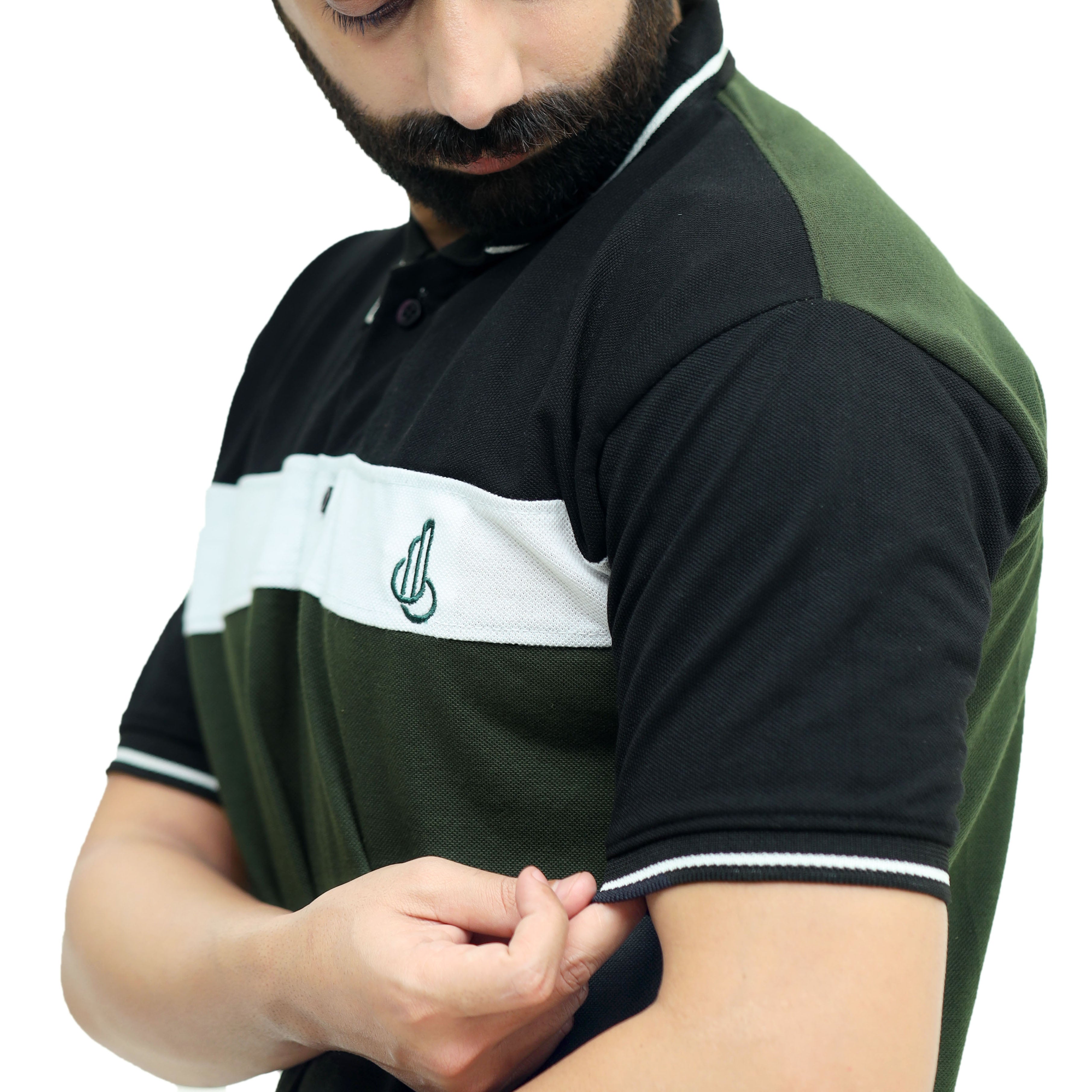 Green Black Polo T-Shirt