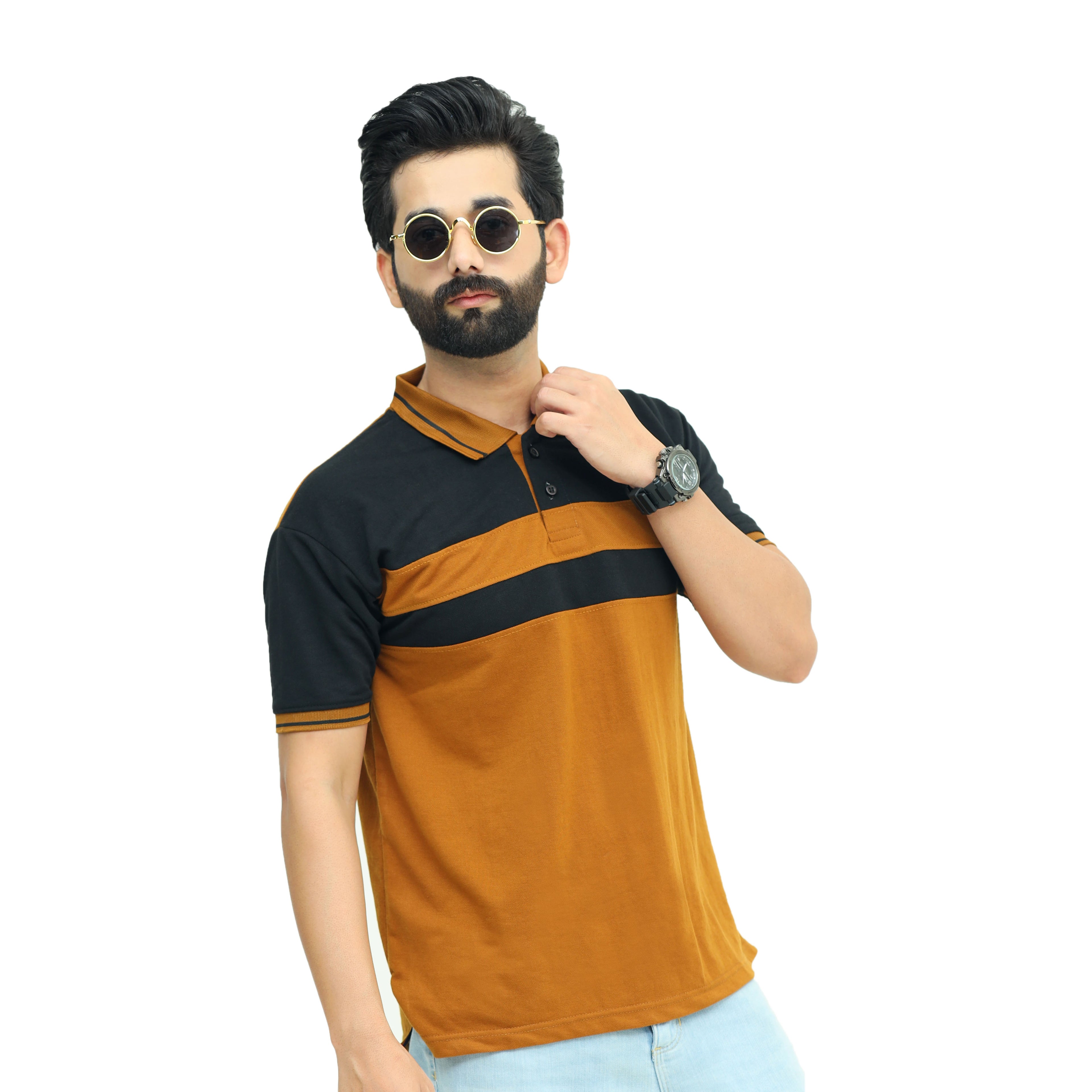 Camel Black Polo T-Shirt