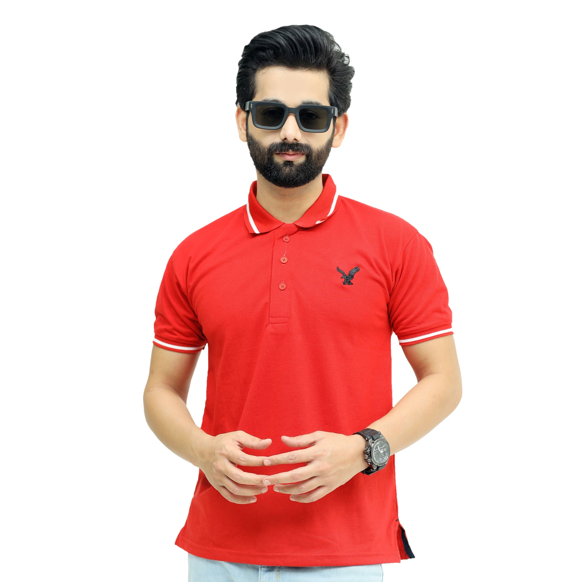 Red Half Sleeves Polo T-Shirt