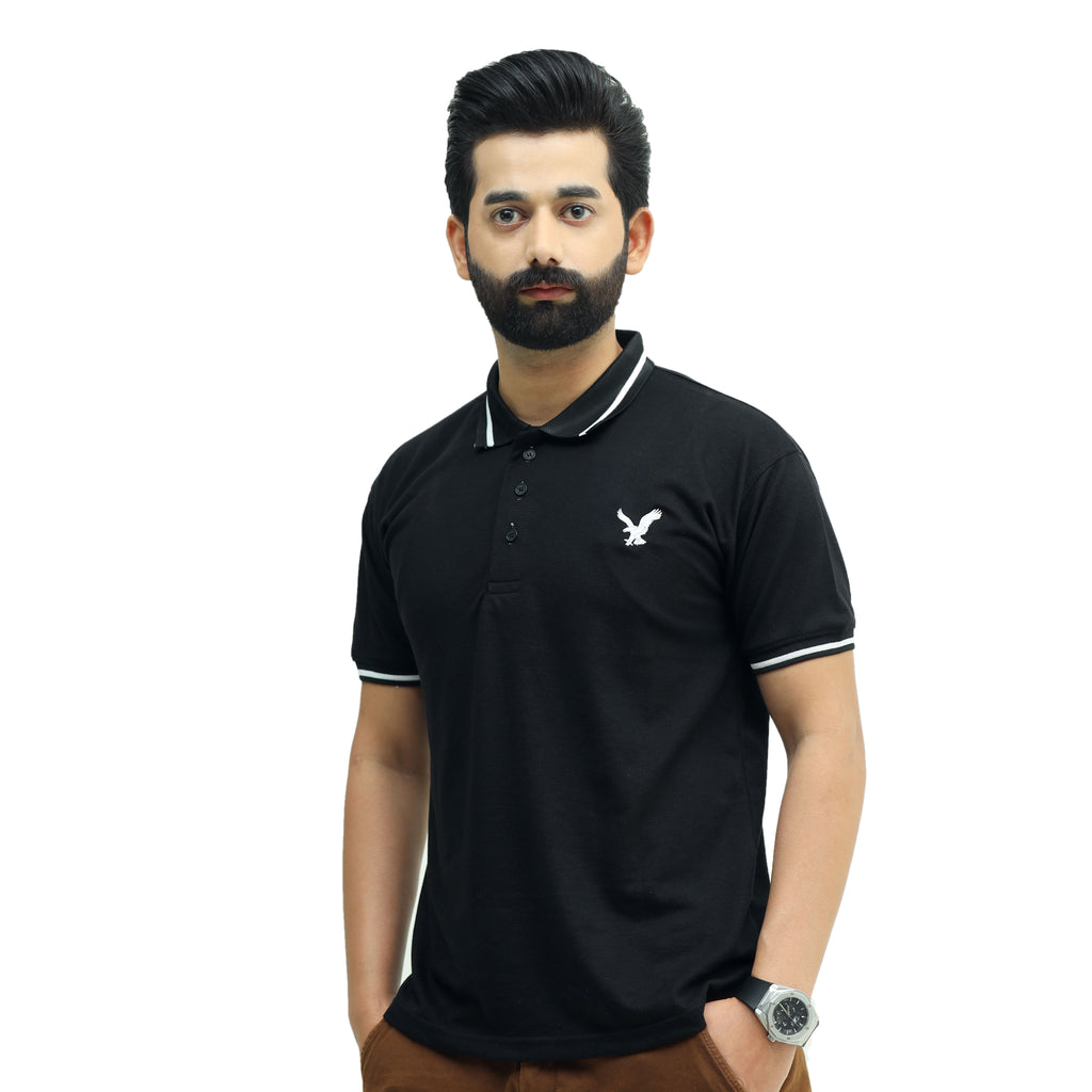 Black Half Sleeves Polo T-Shirt