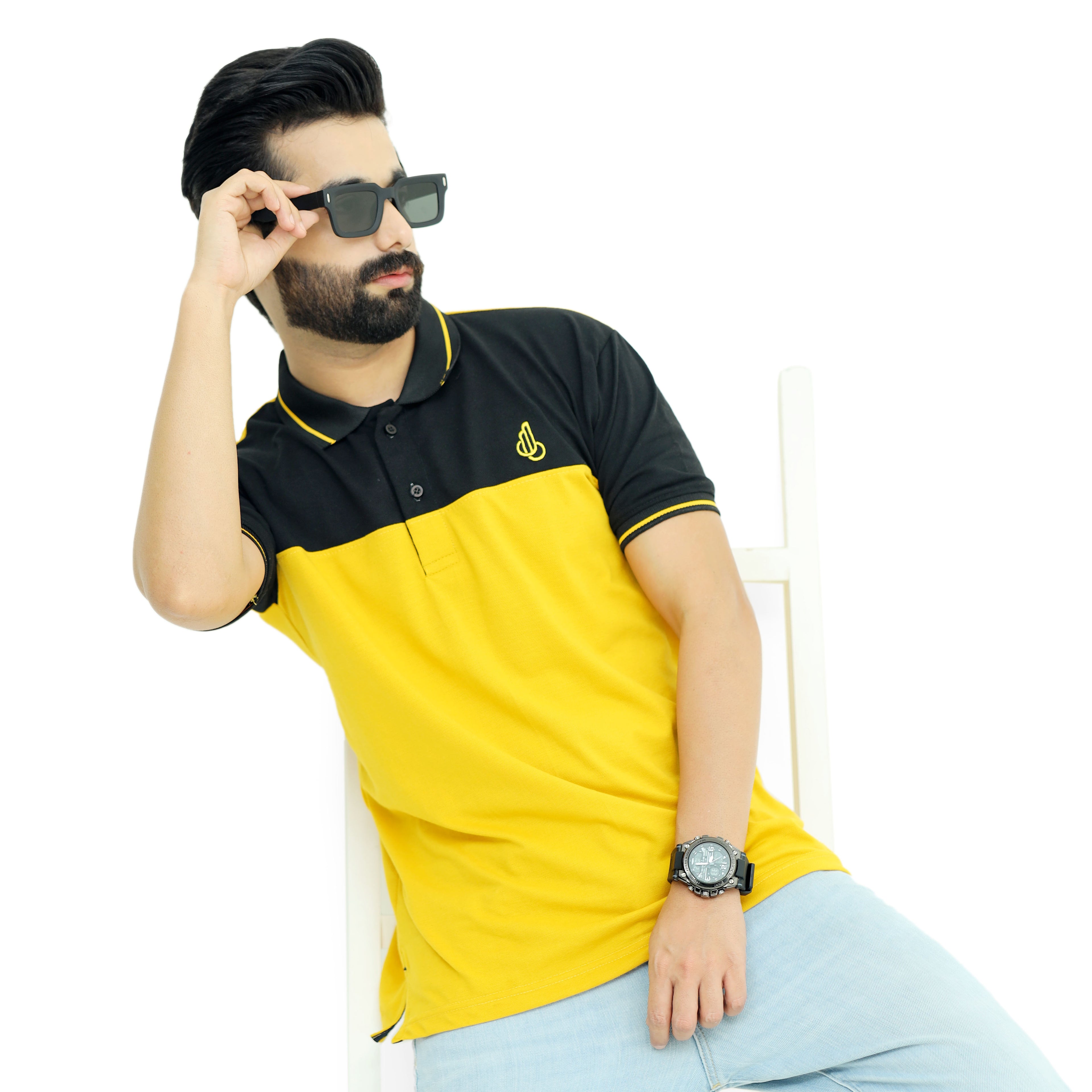 Yellow Black Polo T-Shirt