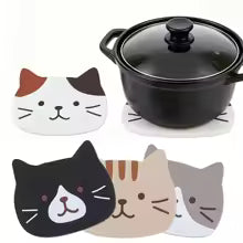 5pcs Cat Silicone Trivets for Hot Dishes