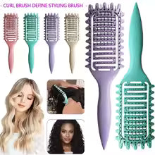 Curl Define Styling Brush Hollow Out Detangling Hair Brush