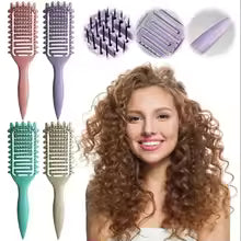 Curl Define Styling Brush Hollow Out Detangling Hair Brush