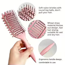 Curl Define Styling Brush Hollow Out Detangling Hair Brush