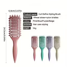 Curl Define Styling Brush Hollow Out Detangling Hair Brush
