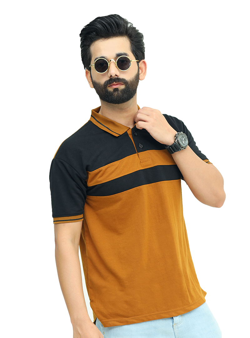 Camel Black Polo T-Shirt