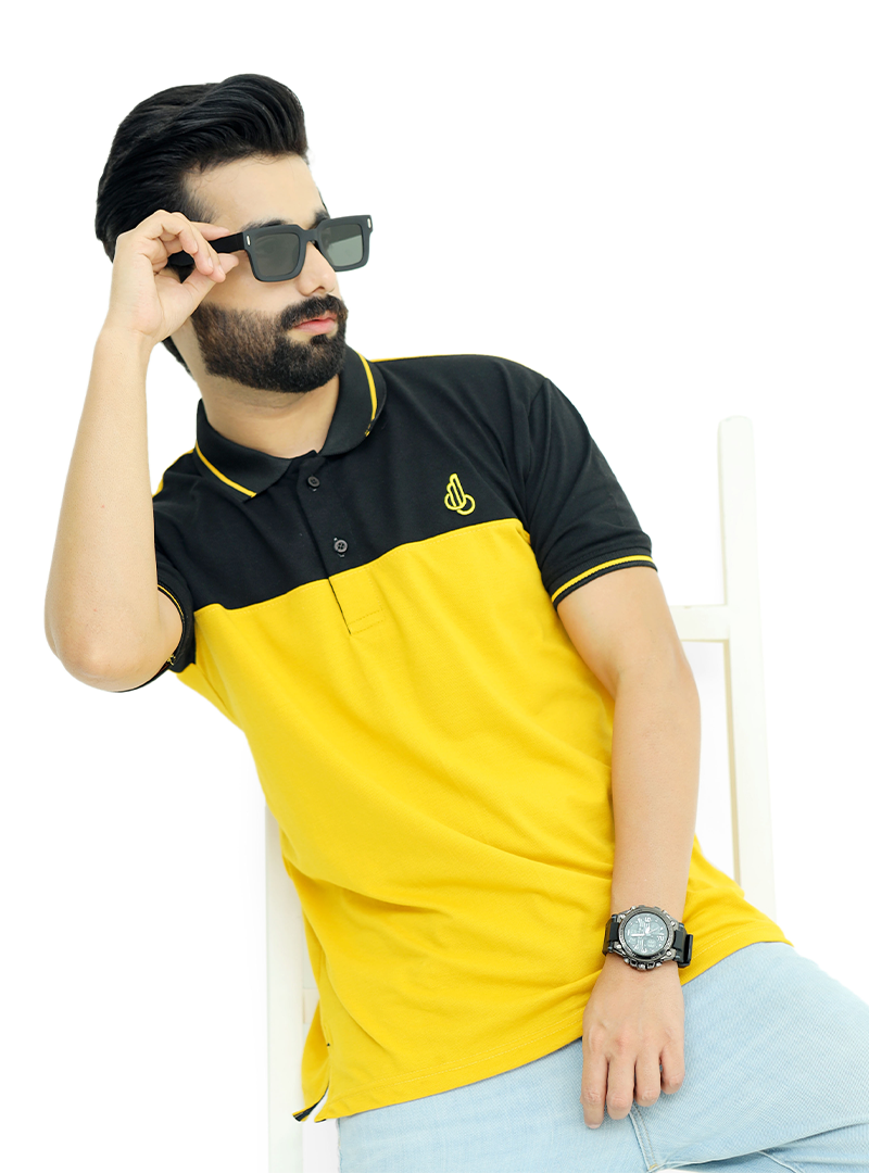 Yellow Black Polo T-Shirt